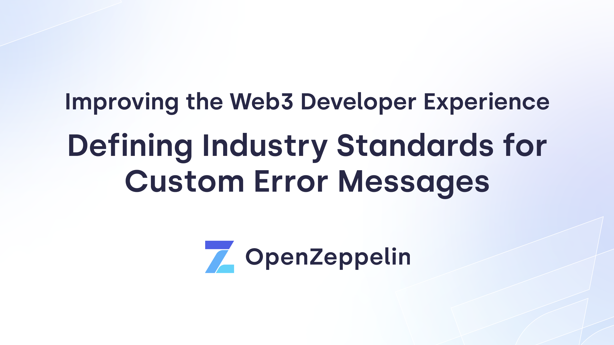 Defining Industry Standards for Custom Error Messages