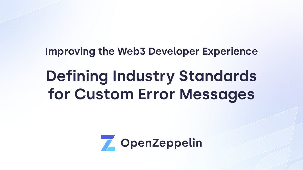 Defining Industry Standards for Custom Error Messages